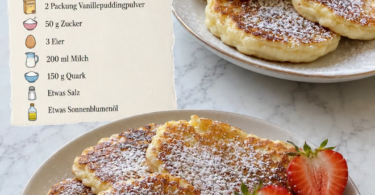 Quark-Pfannkuchen ohne Mehl – einfaches Rezept mit Vanillepudding